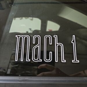 Mach 1 White Lettering Decal